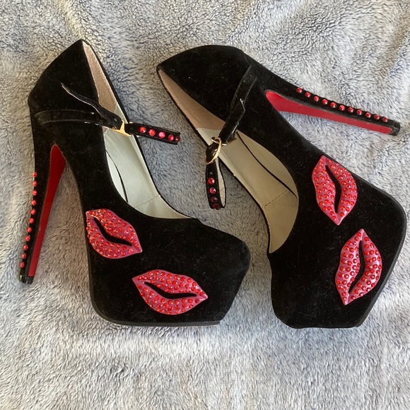 Sexy Secrets Shoes - SEXY SECRET💫 👠Black Suede 5” Sexy Kisses💋 High Heel Shoes